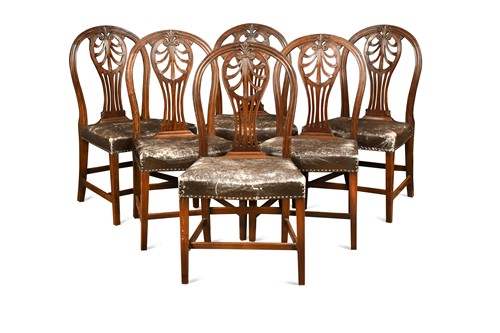 Lot 472 - A set of six Hepplewhite mahogany dining...