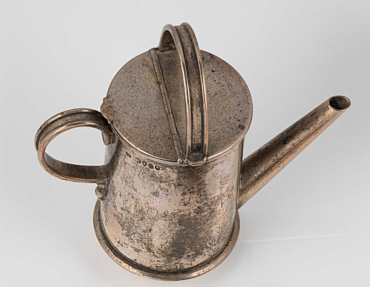Lot 254 - A Victorian silver miniature watering can