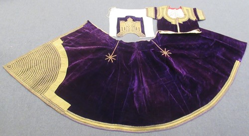 Lot 72 - A Turkish three-piece bridal gown with gold...