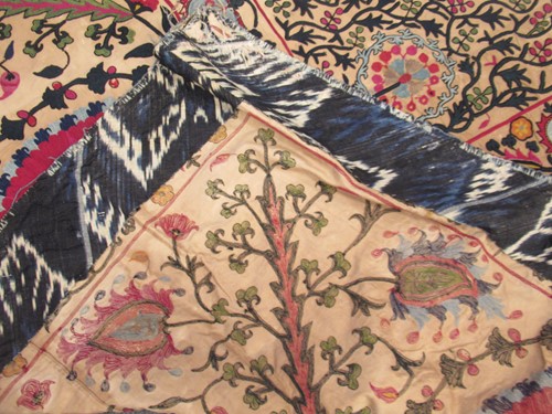 Lot 73 - An 19th century embroidered Suzani panel,...