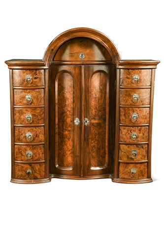 Lot 321 - A Continental walnut collector’s cabinet, 19th century