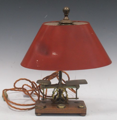 Lot 51 - A set of scales converted to form a lamp