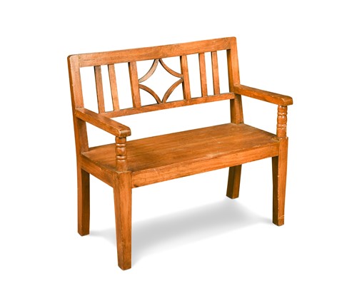 Lot 450 - A miniature stained wood garden seat, the...