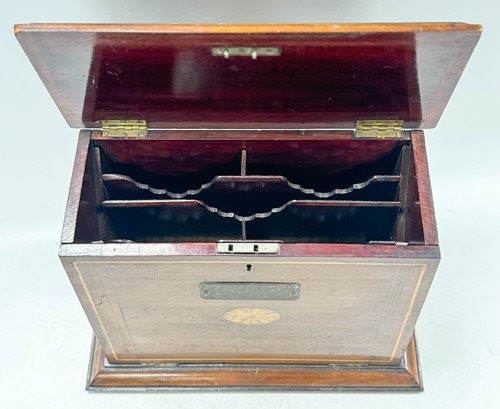 Lot 589 - A Victorian oak hall letter box and rack