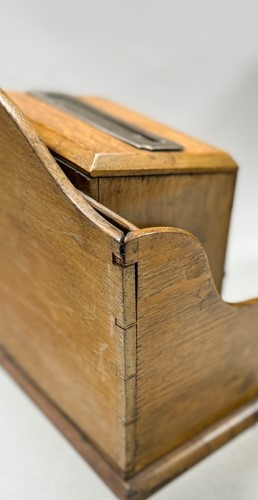 Lot 589 - A Victorian oak hall letter box and rack
