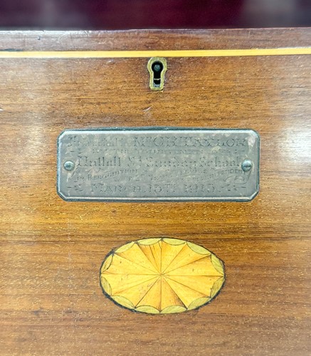 Lot 589 - A Victorian oak hall letter box and rack