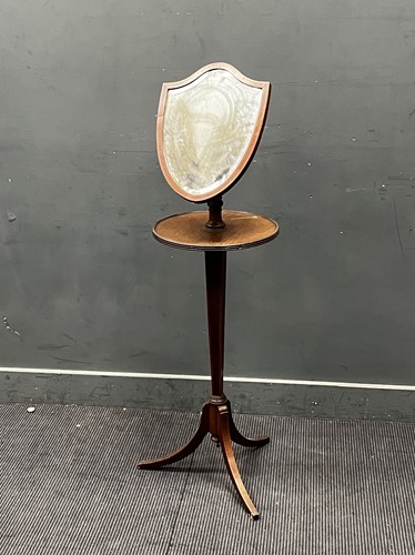 Lot 340 - An Edwardian shaving mirror with shield shaped...