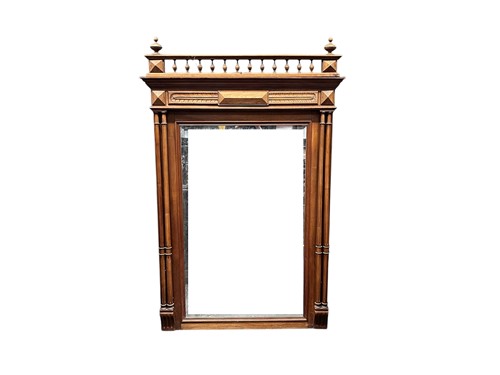Lot 656 - A late Victorian Aesthetic style walnut wall mirror