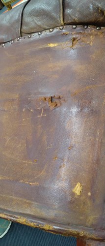 Lot 592 - A Victorian leather chesterfield sofa