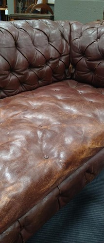 Lot 592 - A Victorian leather chesterfield sofa