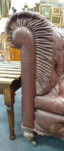 Lot 592 - A Victorian leather chesterfield sofa