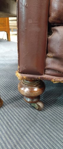 Lot 592 - A Victorian leather chesterfield sofa