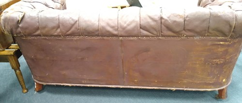 Lot 592 - A Victorian leather chesterfield sofa