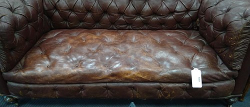 Lot 592 - A Victorian leather chesterfield sofa