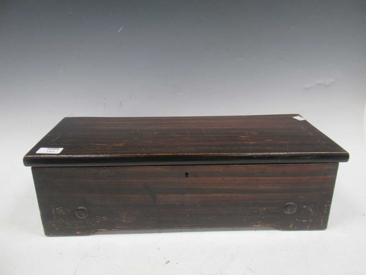Lot 143 - A Victorian musical box, playing 8 airs, crank...