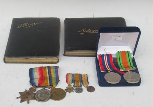 Lot 113 - A WWI medal group, complete with miniatures,...