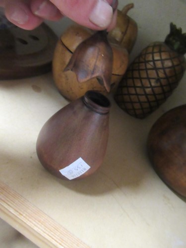 Lot 15 - A collection of five fruitwood tea caddies in...
