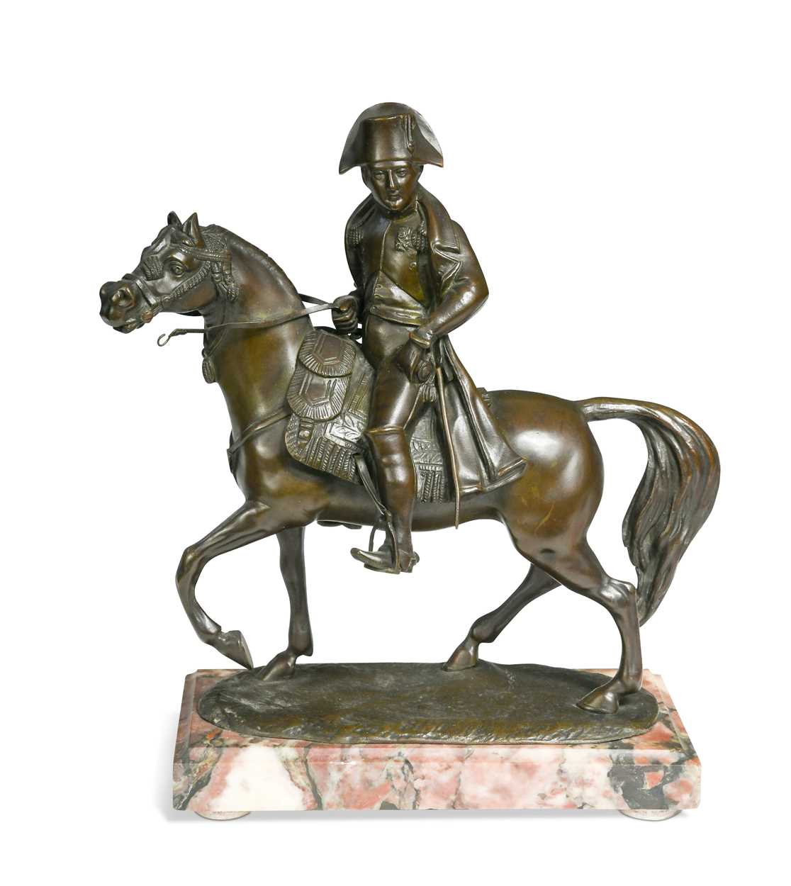 Lot 530 - A Grand Tour bronze model of Napoleon on horseback, mid-19th century