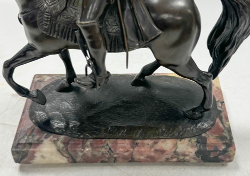 Lot 530 - A Grand Tour bronze model of Napoleon on horseback, mid-19th century