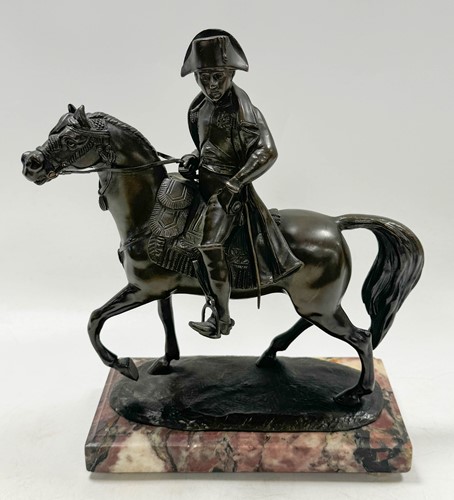 Lot 530 - A Grand Tour bronze model of Napoleon on horseback, mid-19th century