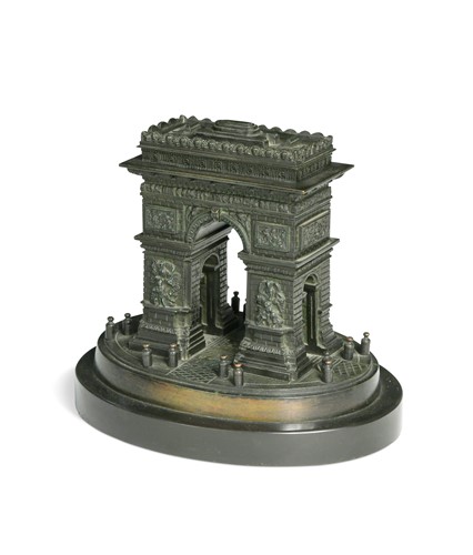 Lot 573 - A Grand Tour library model of the Arc de Triomphe, 19th century