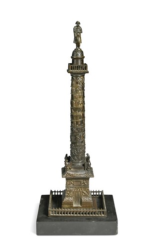 Lot 531 - A bronze model of Napoleon's Vendôme column in Paris, 19th century