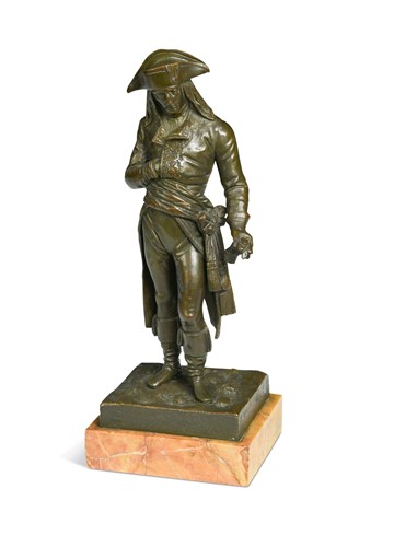 Lot 527 - V. Riviere (French, 19th/20th century), a bronze of Napoleon as Emperor, 19th century