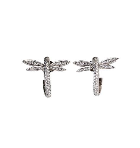 Lot 158 - Boodles - A pair of dragonfly earrings
