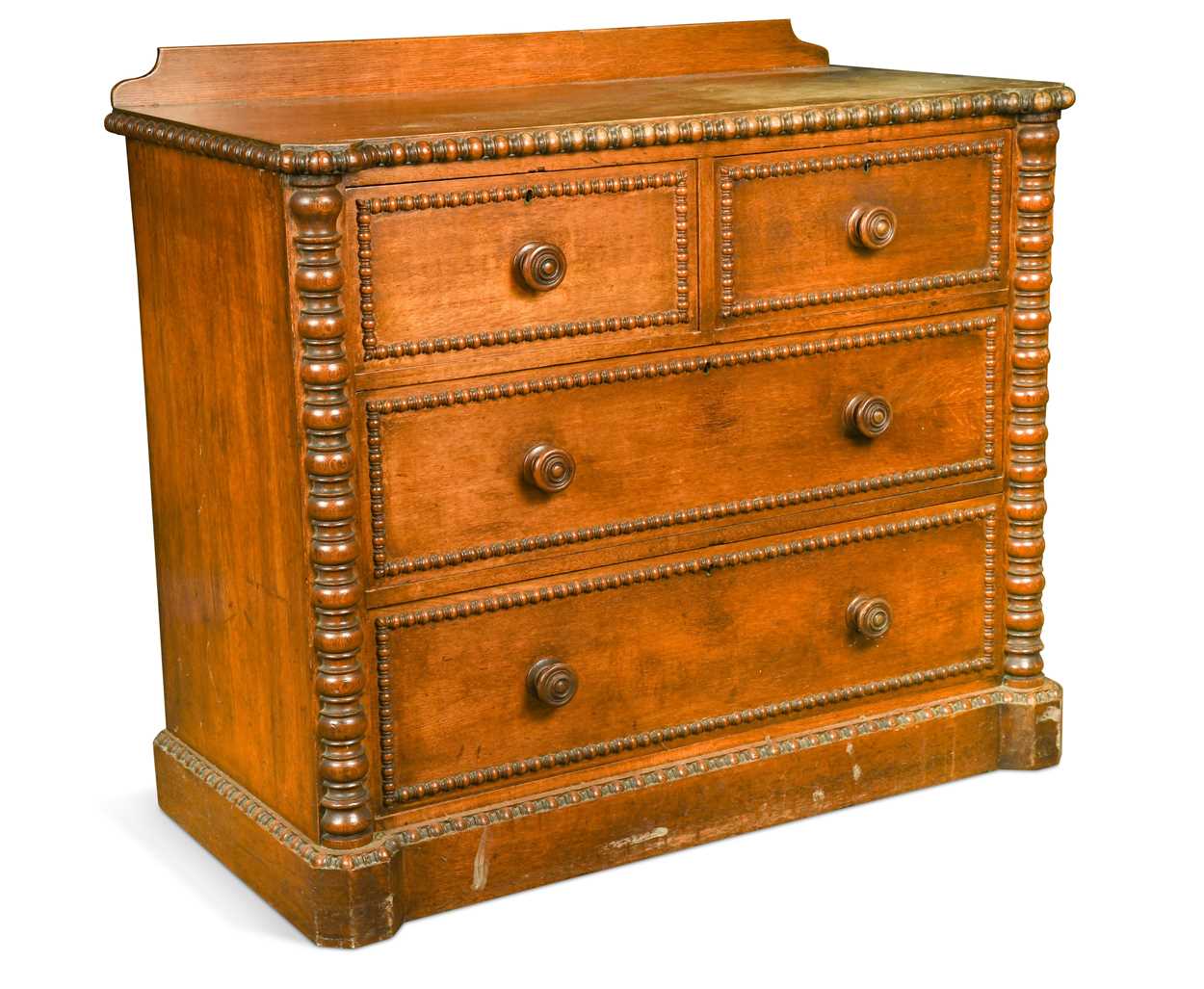 Lot 596 - An oak chest of drawers, circa 1840