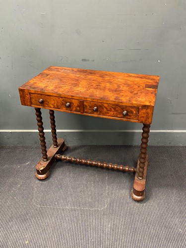 Lot 326 - A Victorian walnut two drawer side table on...