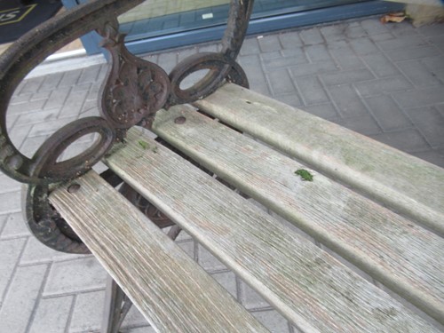 Lot 625 - A Victorian Coalbrookdale 'Lily Pad' pattern garden bench