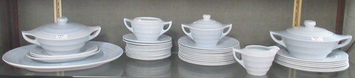 Lot 28 - A Wedgwood "Silver Grey" Annular dinner service.