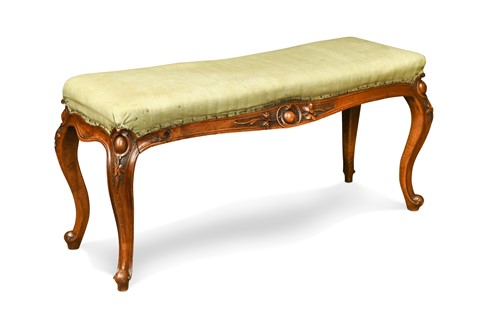 Lot 646 - A Victorian walnut window seat