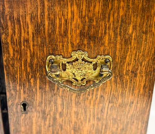 Lot 593 - A late Victorian brass mounted oak table top collector's cabinet