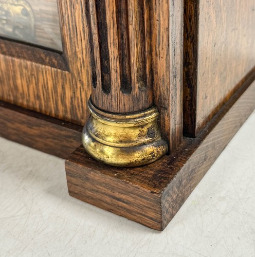 Lot 593 - A late Victorian brass mounted oak table top collector's cabinet