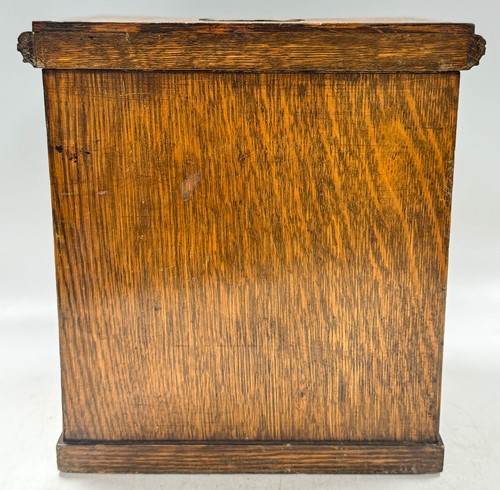 Lot 593 - A late Victorian brass mounted oak table top collector's cabinet