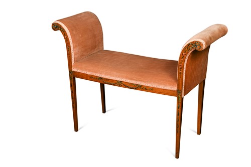 Lot 701 - An Edwardian satinwood and painted window seat
