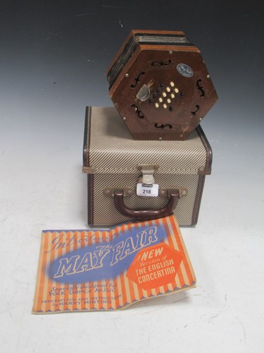 Lot 218 - A Mayfair concertina accordion