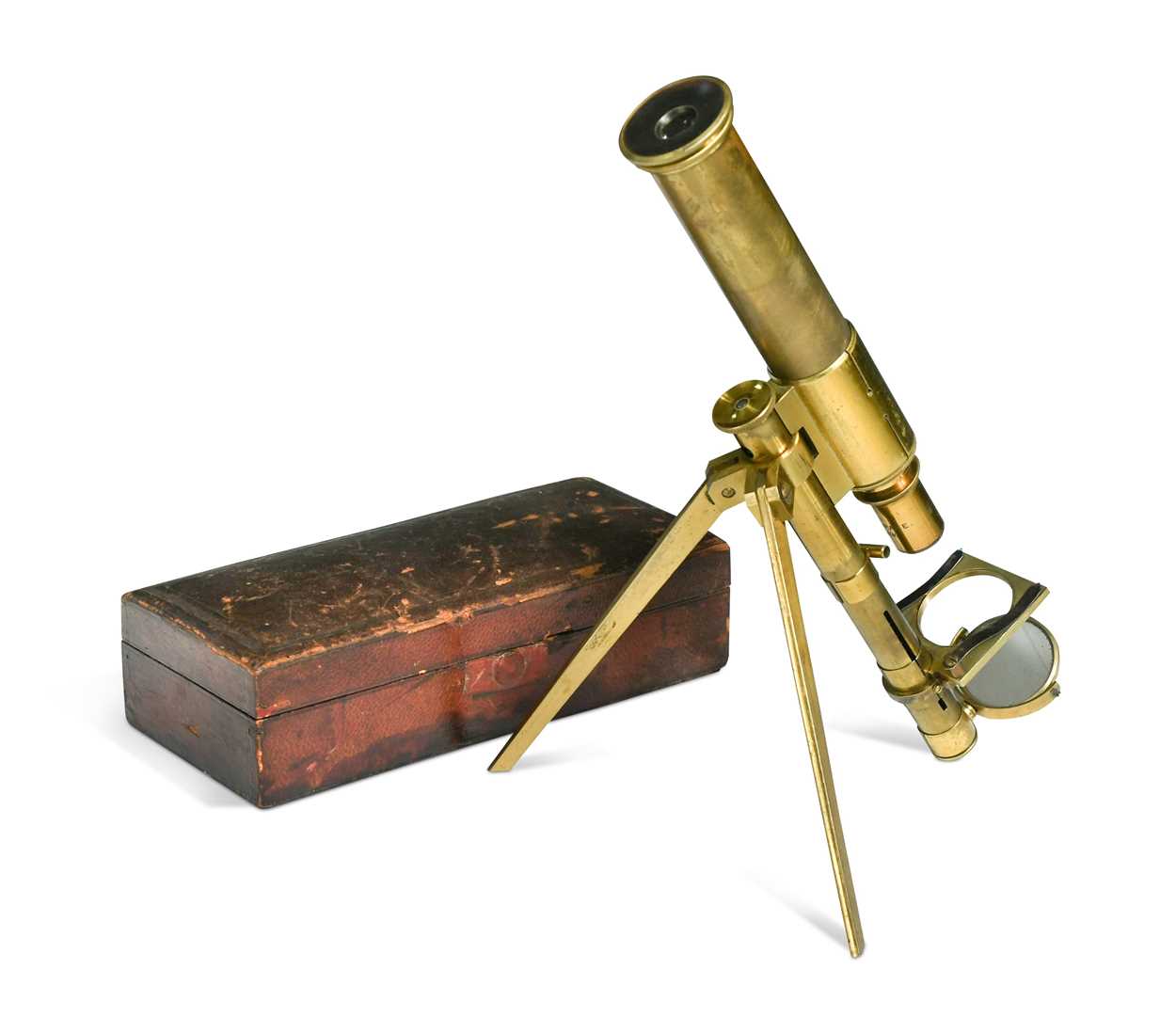 Lot 385 - A travelling compound monocular microscope,