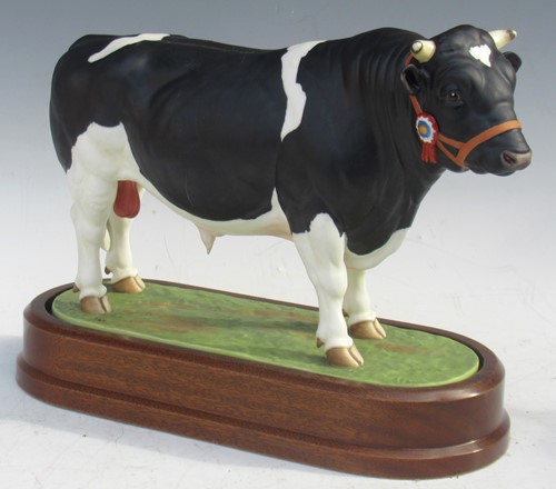 Lot 97 - A Royal Worcester model of Friesian Bull,...