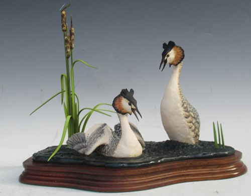 Lot 6 - A Border Fine Art porcelain model of Grebes