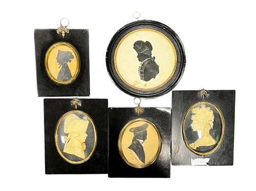 Lot 122 - Three early 19th century silhouettes, to...
