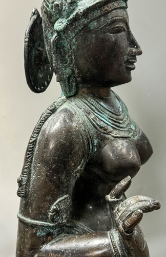 Lot 58 - A large Indian Chola style figure of Parvati (Uma)