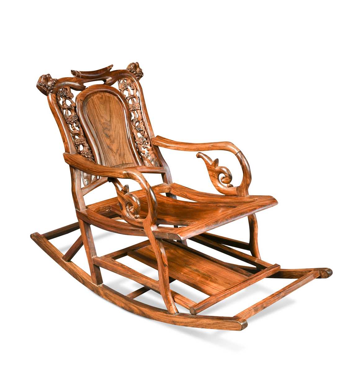 Lot 36 - A Chinese hardwood rocking chair, possibly