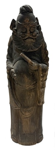 Lot 44 - A Japanese carved bamboo figure of a warrior king, circa 1900