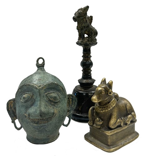 Lot 50 - An Indian bronze small temple bell, probably 18th century