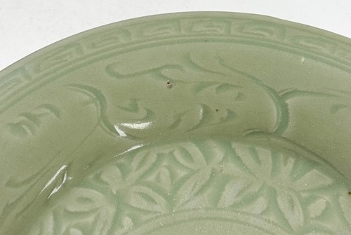 Lot 1 - A Chinese Longquan celadon-glazed dish, Ming Dynasty, 15th/16th century