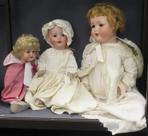 Lot 78 - Three large bisque-head dolls: bisque-head...