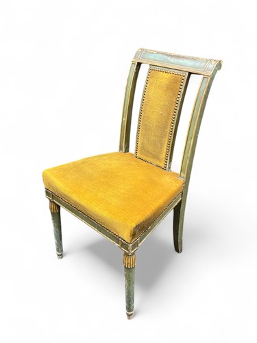 Lot 602 - Set of four French Empire style dining chairs,...