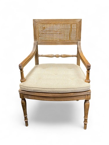 Lot 687 - A Regency style beech framed elbow chair,...
